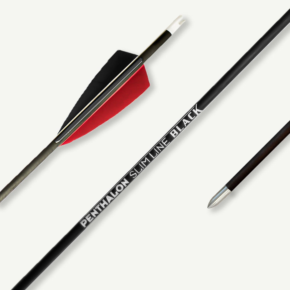 Penthalon Carbonpfeile 40820 Slim Line Black Naturfedern 1600