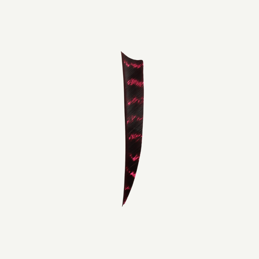 18415 Feder RW Shield 4 Zoll naturgestreift pink