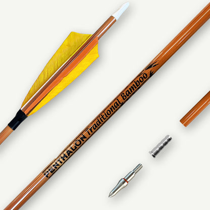 Penthalon Carbonpfeile Traditional Bamboo Naturfedern
