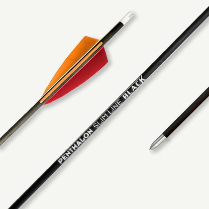Penthalon Carbonpfeile 40820 Slim Line Black Naturfedern 1300